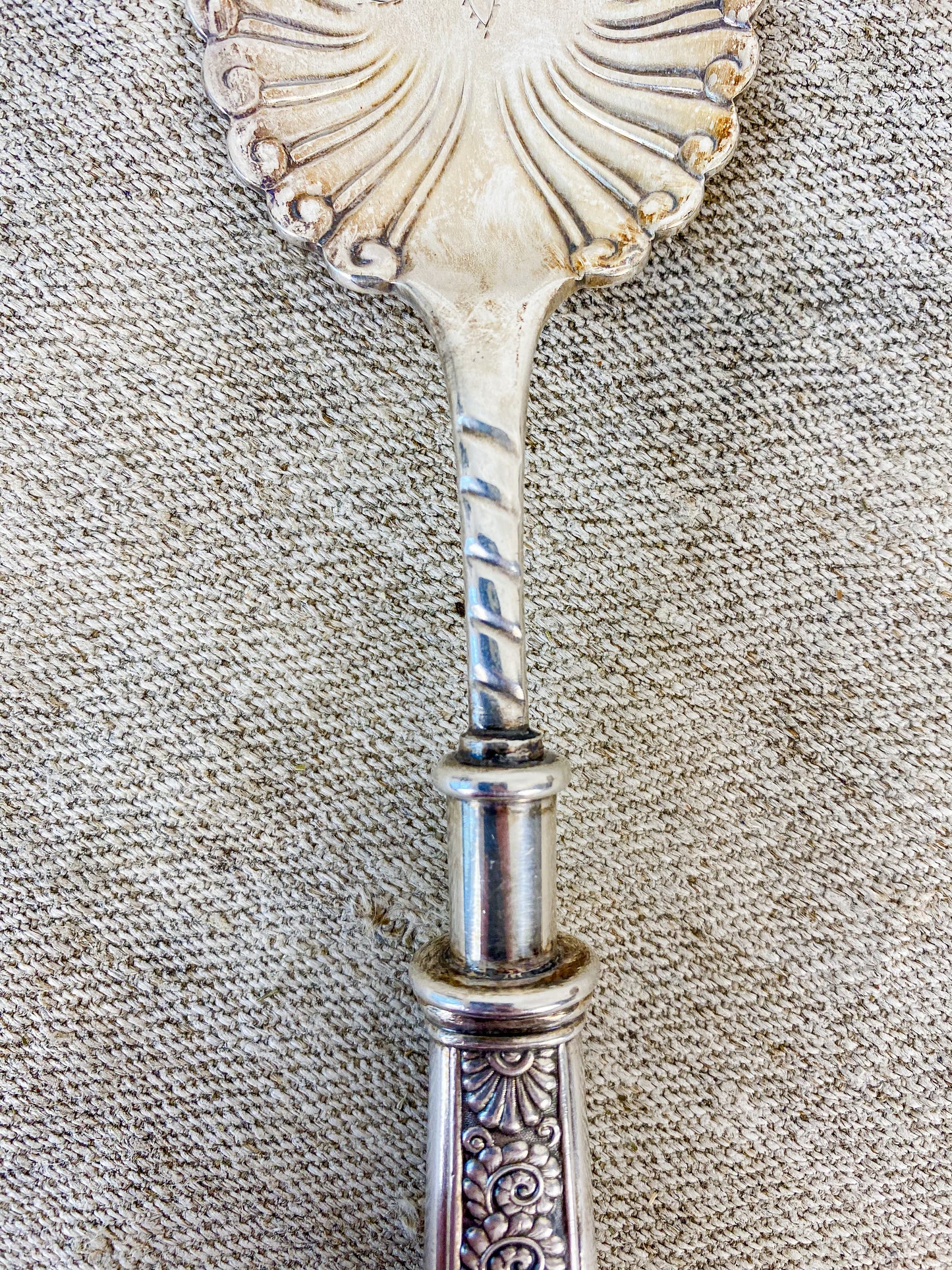 Antique Silverplate Assyrian Head Cold Meat Fork, c1886