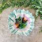 Antique Majolica Multicolored Leaf Bowl