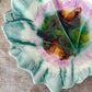 Antique Majolica Multicolored Leaf Bowl