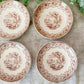 Set of 6 Antique Ironstone 7” Bowls - Chestnut by F & Co