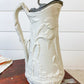Antique Parian Palm Trees Relief 7.5" Syrup Pitcher with Pewter Lid
