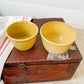 Pair of Antique 19th Century Yellow Ware Custard Cups