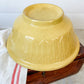Antique Large 11" 1800s Yellow Ware Mixing Bowl with Feather Design