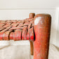 Vintage Handmade Shaker Style 13" Tall Stool with Woven Split Wood Seat | Flat Rush Stool