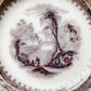 Antique Mulberry Transferware 8" Ironstone Plate by John Alcock, c1850