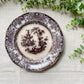 Antique Mulberry Transferware 8" Ironstone Plate | "Corean" by Podmore Walker. & Co., c1840