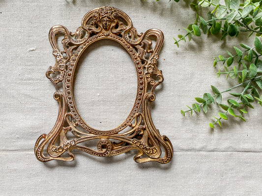 Antique Art Nouveau Gilt Metal Picture Frame