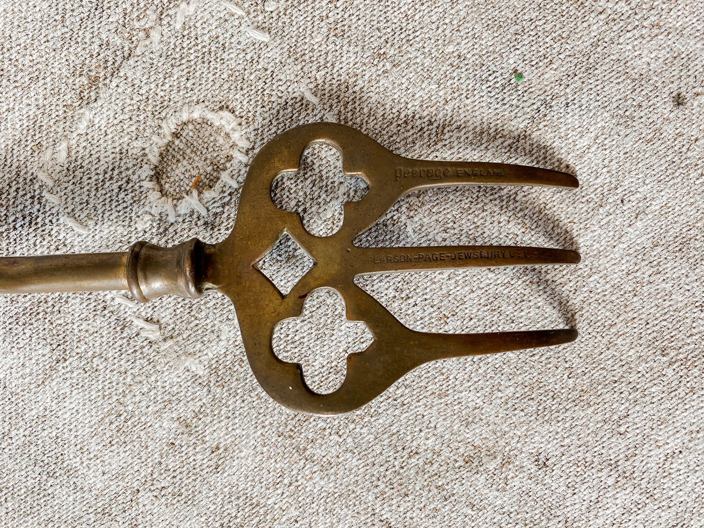 Vintage Brass Kewpie Toasting Fork by Peerage, England