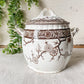 Antique Ironstone Sugar Bowl with Brown Floral Transfer | Furnivals England c1880