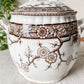 Antique Ironstone Sugar Bowl with Brown Floral Transfer | Furnivals England c1880