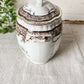 Antique Ironstone Sugar Bowl with Brown Floral Transfer | Furnivals England c1880