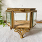 Vintage Ormolu Jewelry Casket | Beveled Glass Trinket Box