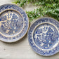 Set of 2 Antique Blue Willow Ironstone 10" Plates