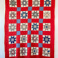 Antique Primitive Red Sunflower Quilt, c1910