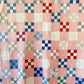 Antique Pink and Blue Nine Patch Cutter Quilt, c1920