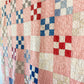 Antique Pink and Blue Nine Patch Cutter Quilt, c1920