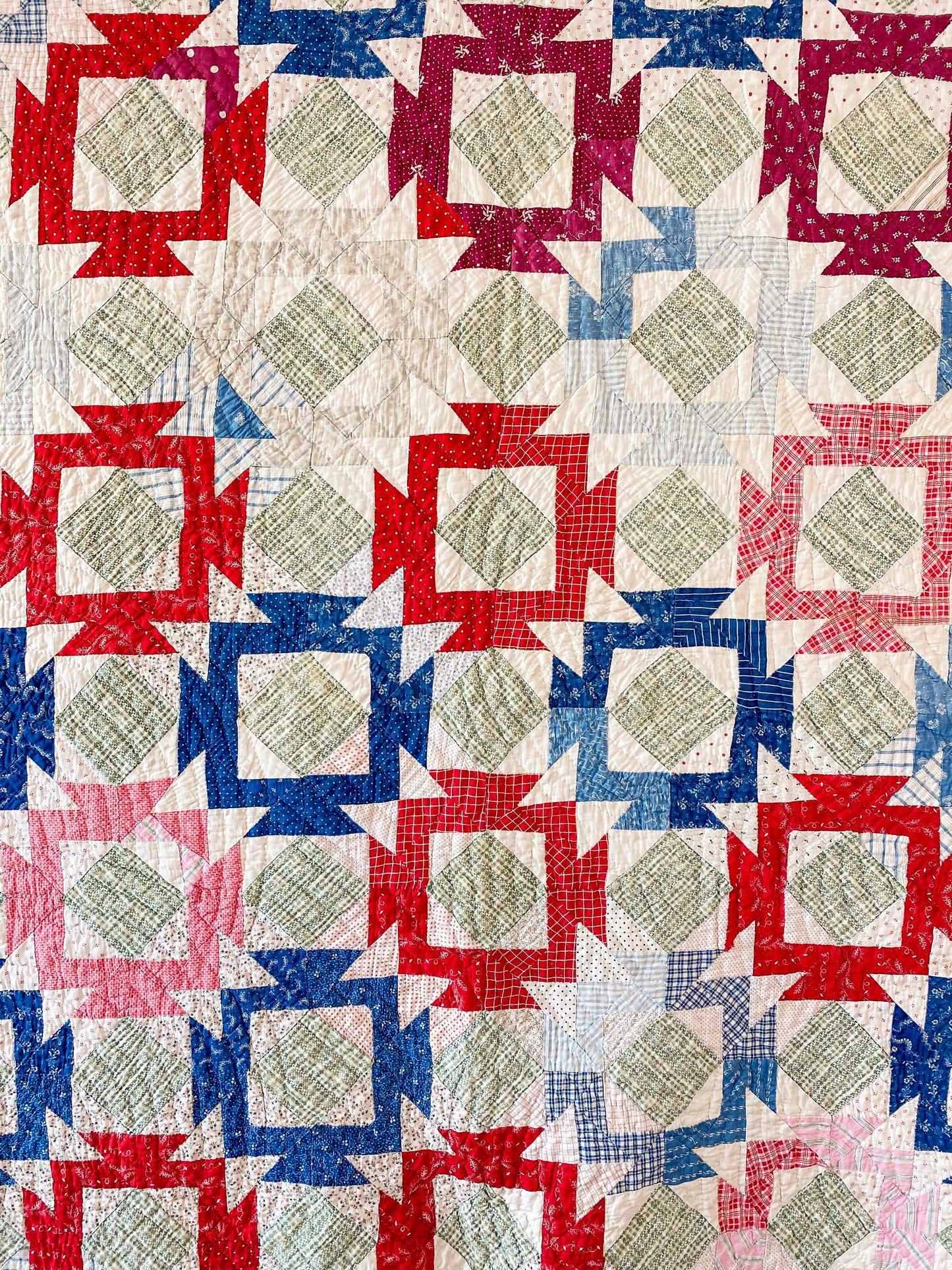 Antique Original Square in a Square Variation Quilt, c1910