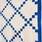 Vintage Blue and White Single Irish Chain Quilt, c1920