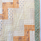 Vintage Zig Zag Quilt in Dress Silks and Fabrics, c1920