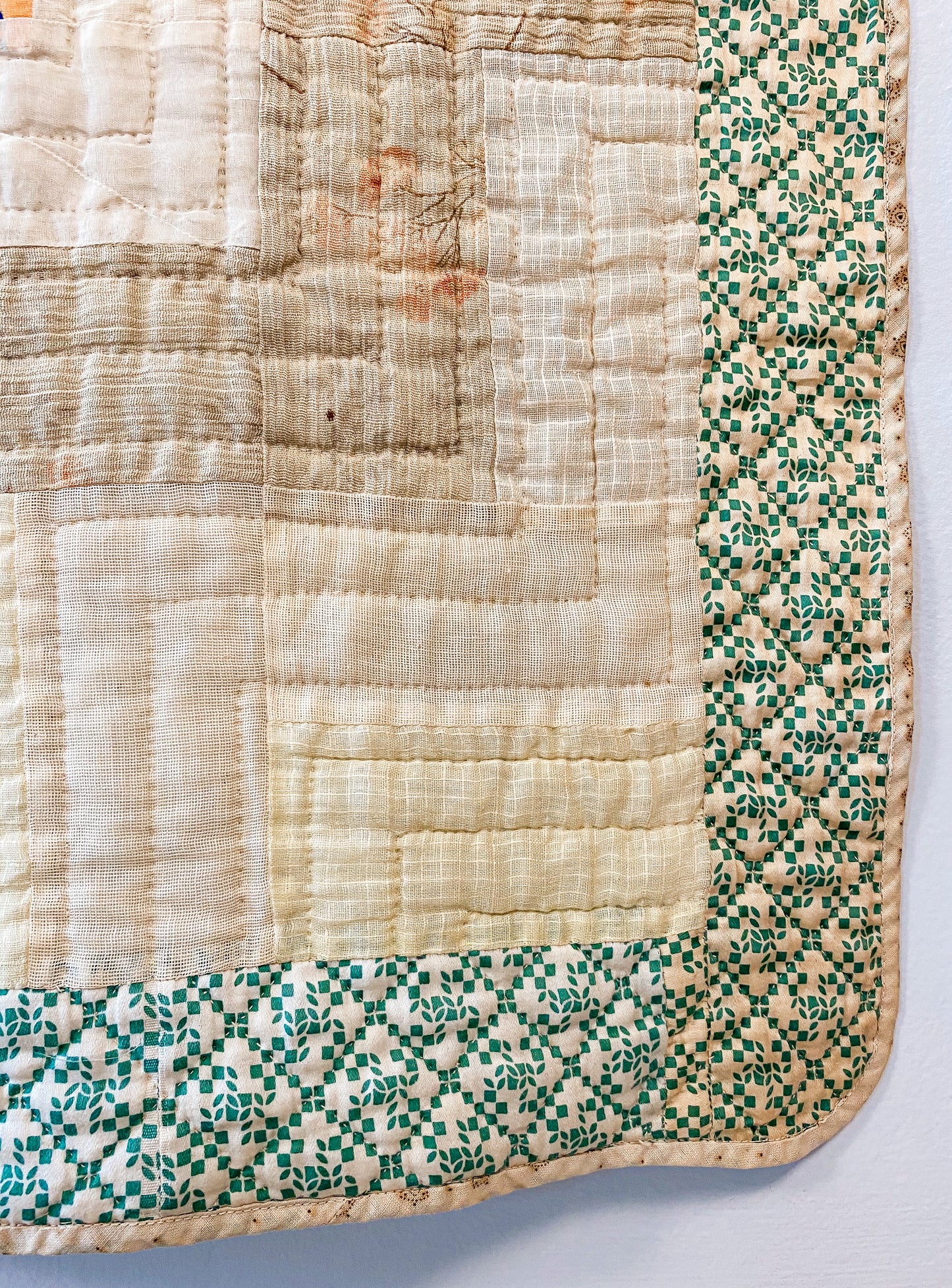 Vintage Zig Zag Quilt in Dress Silks and Fabrics, c1920