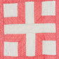 Vintage Crossed Square Pink and White Shirting Quilt, c1920