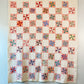 Vintage Pink and White 8-Point Star Quilt, c1940