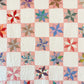 Vintage Pink and White 8-Point Star Quilt, c1940