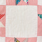 Vintage Pink and White 8-Point Star Quilt, c1940