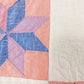 Vintage Pink and White 8-Point Star Quilt, c1940