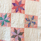 Vintage Pink and White 8-Point Star Quilt, c1940