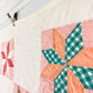 Vintage Pink and White 8-Point Star Quilt, c1940