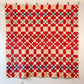Vintage Red Nine Patch Cutter Quilt, c1930