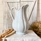 Antique English Ironstone Wheat Pitcher by J & G Meakin, c1890