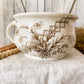 Antique Ironstone Chamber Pot with Brown Transferware by GW Turner & Sons, c1880