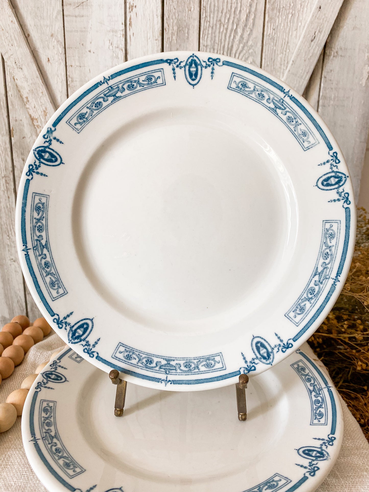 Vintage Set of 2 Scammell's Trenton China 9" Dinner Plates, c1930 Restaurant Ware