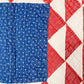 Antique Red White and Blue Ocean Waves Quilt, c1920