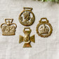 Vintage English Horse Brass Bridle Medallions - Queen Elizabeth II & Queen Victoria