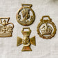 Vintage English Horse Brass Bridle Medallions - Queen Elizabeth II & Queen Victoria