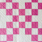 Vintage Pink and Cream Double Irish Chain Quilt, c1930