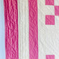 Vintage Pink and Cream Double Irish Chain Quilt, c1930