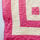 Vintage Pink and Cream Double Irish Chain Quilt, c1930