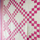 Vintage Pink and Cream Double Irish Chain Quilt, c1930