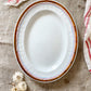 Antique White Ironstone Platter with Copper Luster Band and Pinstripes | Livesley Powell & Co, c1860