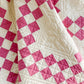 Vintage Pink and Cream Double Irish Chain Quilt, c1930