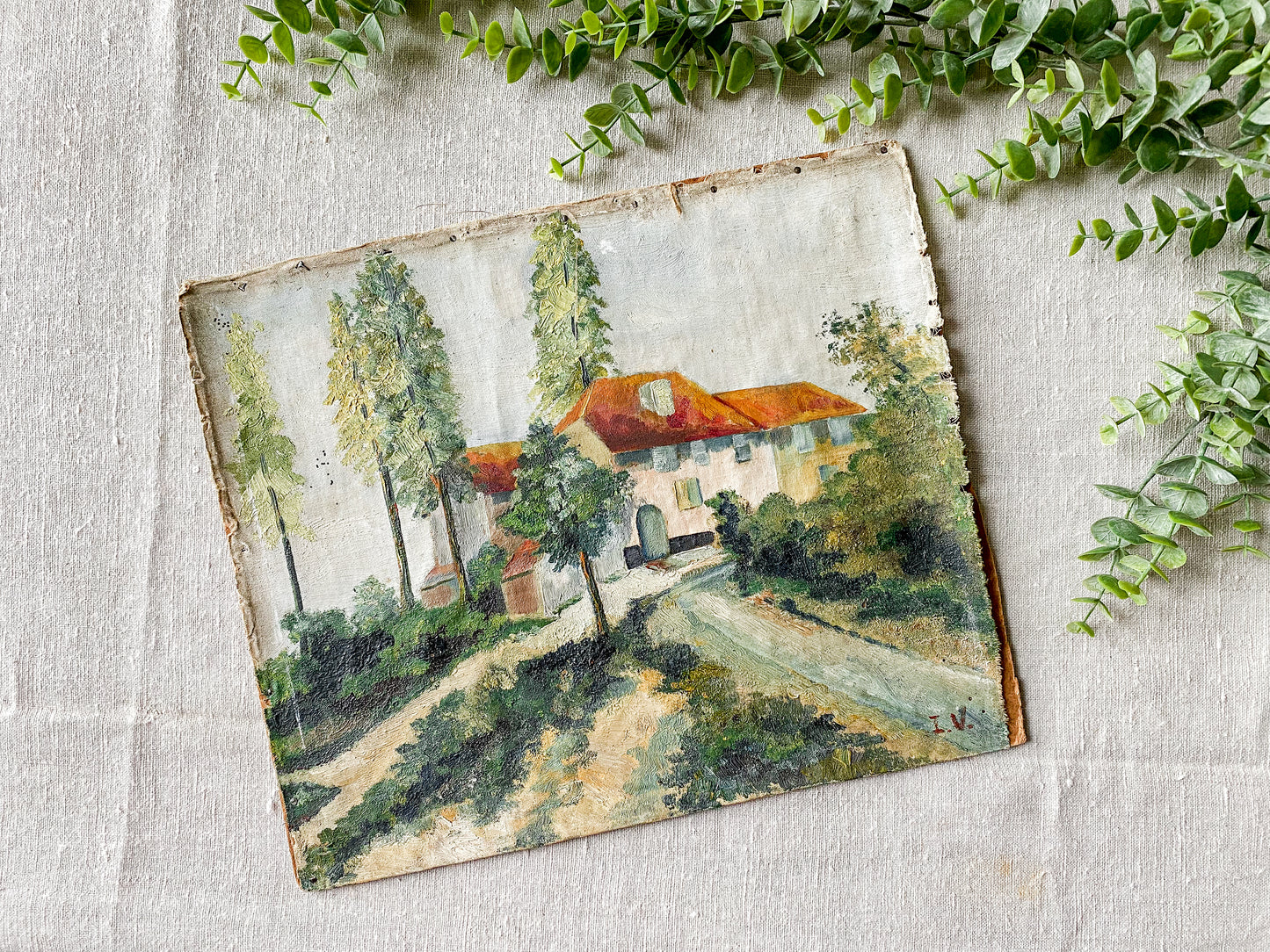 Vintage Rustic French Painting