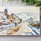 Vintage French Winter Landscape Painting