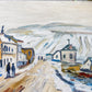 Vintage French Winter Landscape Painting