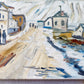 Vintage French Winter Landscape Painting