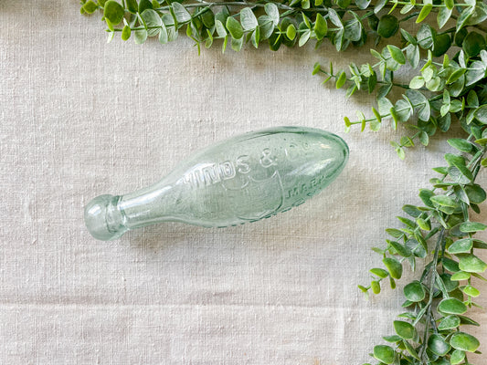 Antique Hinds & Co. Glass Blob Top Torpedo Bottle