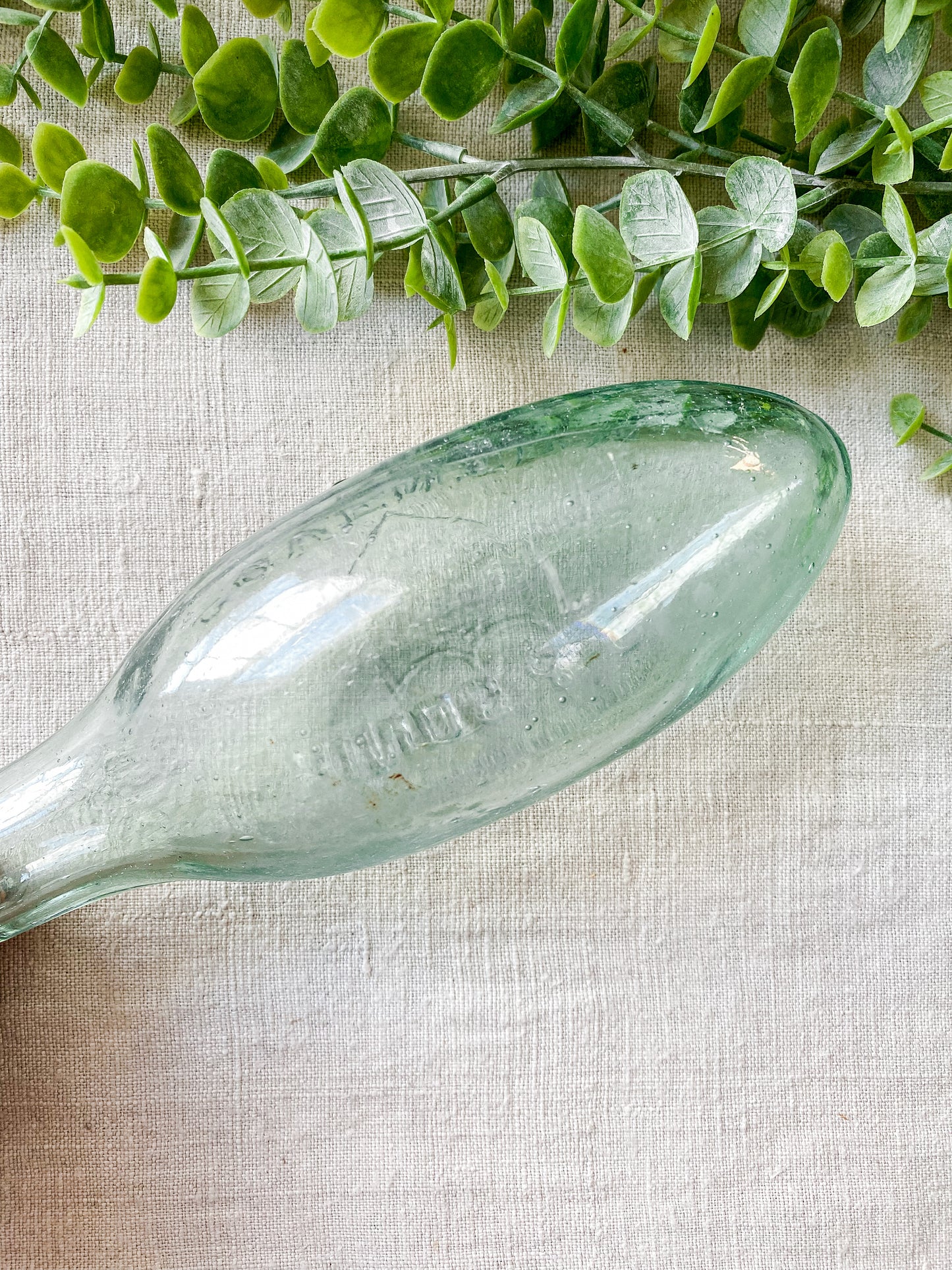 Antique Hinds & Co. Glass Blob Top Torpedo Bottle